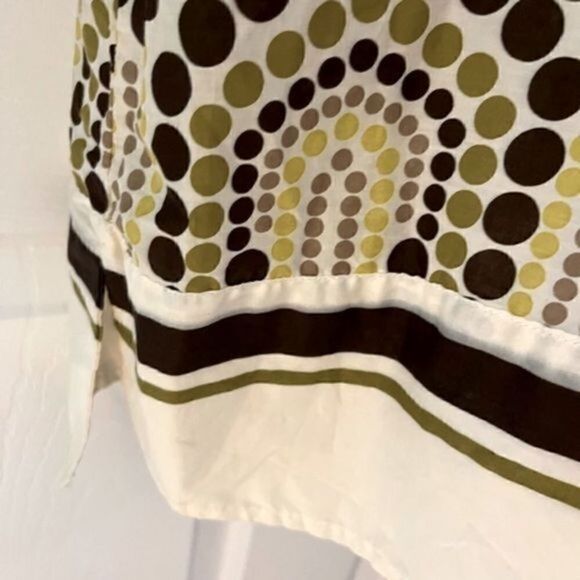 NY & Company Tunic. Size Medium. Yellow and brown. Circle pattern. - Picture 3 of 5